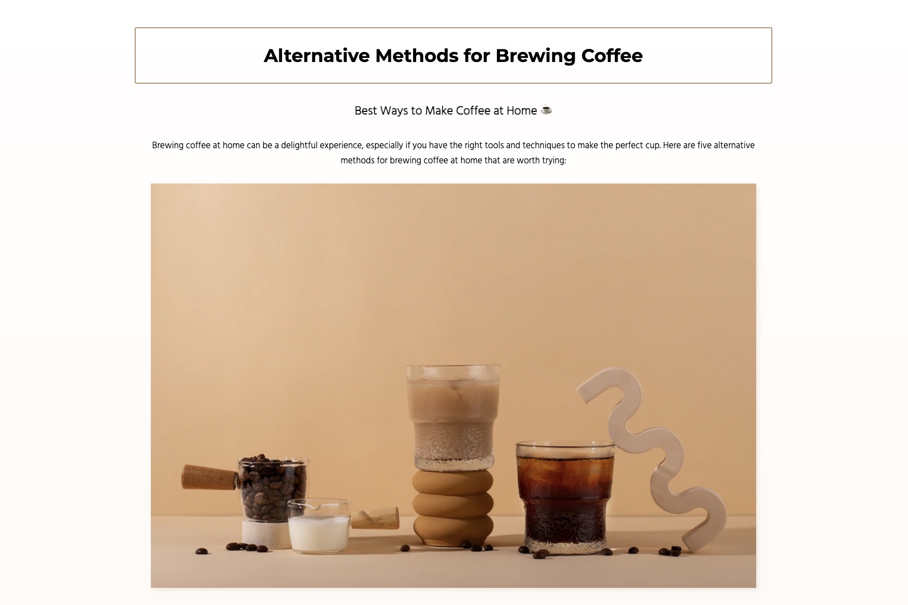 Image of coffee project website